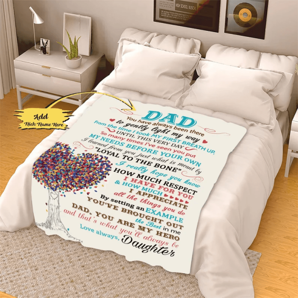 Dad You Are My Hero Blanket, Blanket For Dad From Daughter, Father's D - Image 3