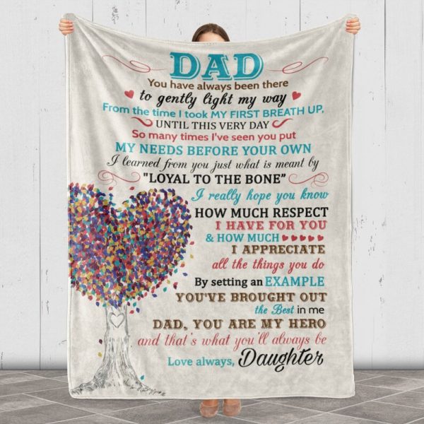 Dad You Are My Hero Blanket, Blanket For Dad From Daughter, Father's D - Image 4