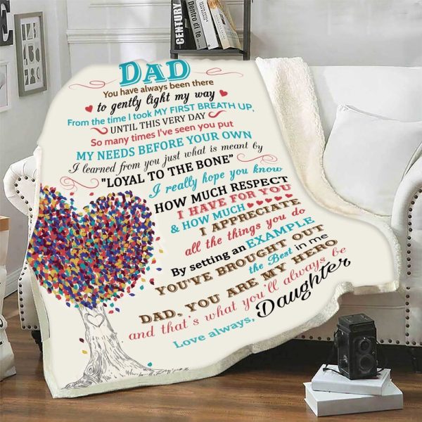 Dad You Are My Hero Blanket, Blanket For Dad From Daughter, Father's D - Image 5