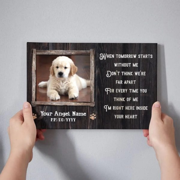 Personalized Canvas Prints, Custom Photo, Pet Bereavement Gift, Loss of Dog Memorial Gift, Pet Sympathy Gift Dem Canvas - Image 4