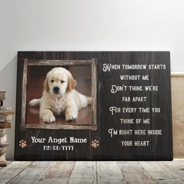 Personalized Canvas Prints, Custom Photo, Pet Bereavement Gift, Loss of Dog Memorial Gift, Pet Sympathy Gift Dem Canvas - Image 5