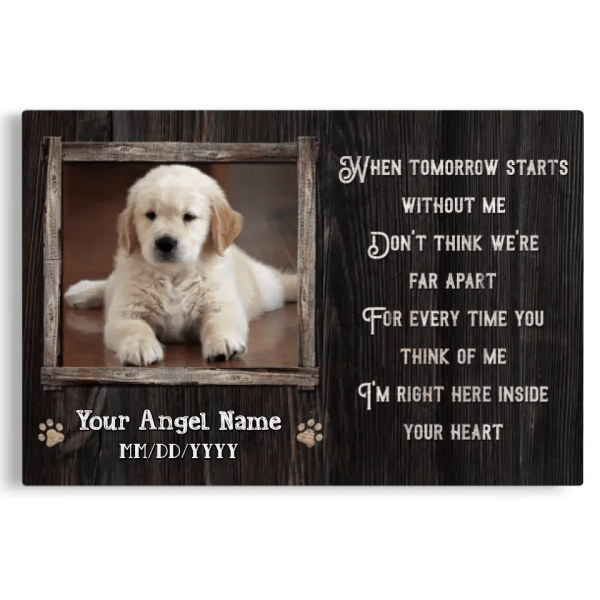 Personalized Canvas Prints, Custom Photo, Pet Bereavement Gift, Loss of Dog Memorial Gift, Pet Sympathy Gift Dem Canvas - Image 6