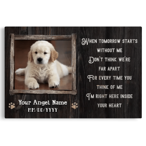 Personalized Canvas Prints, Custom Photo, Pet Bereavement Gift, Loss of Dog Memorial Gift, Pet Sympathy Gift Dem Canvas - Image 7